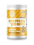 Manitoba Harvest Hemp Yeah! Balanced Protein + Fiber Powder, Unsweetened, 16oz, with 15g protein, 8g...