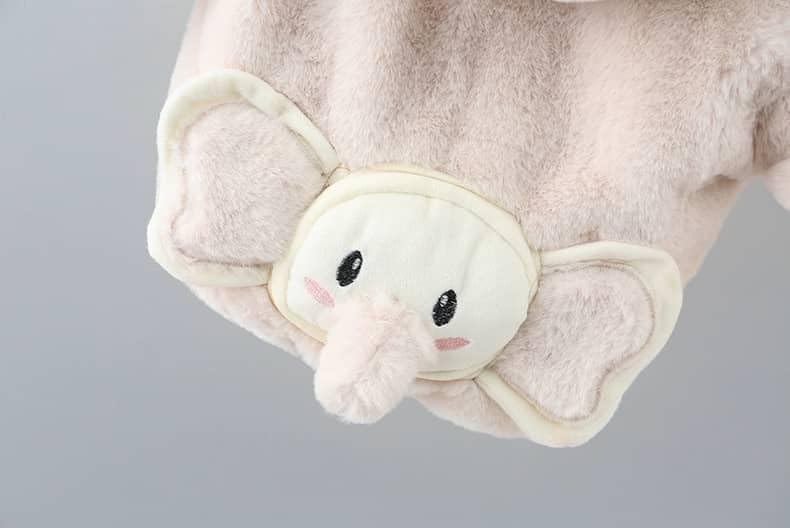 Image of Bold N Elegant Standard Length Faux Fur Warm Winter Outerwear Hooded Baby Jacket Coat Blanket With Soft Plush Bunny Ear N Tail For Infant Toddler Boy's Girl Kids 1Yr To 5Yr