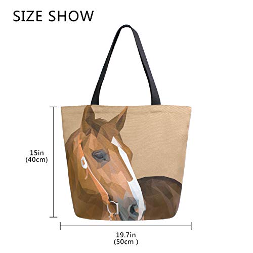 Brown Horse Canvas Tote Bag grande borsa a