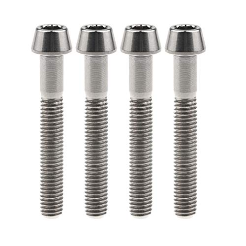 Image of Titanium Ti Bolt M5x9 16 18 20 25 30 35 40 45 50 55 60mm Tapered Head Screws Pack of 4 (M5x35mm, Normal Titanium)