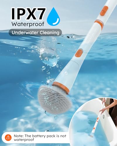 Image of Cordless Electric Spin Scrubber with Smart Display, 1500RPM Powerful Cleaning, 4000mAh Rechargeable Battery, 7 Replaceable Brushes - Ideal for Bathtub, Tile, Floor & Shower