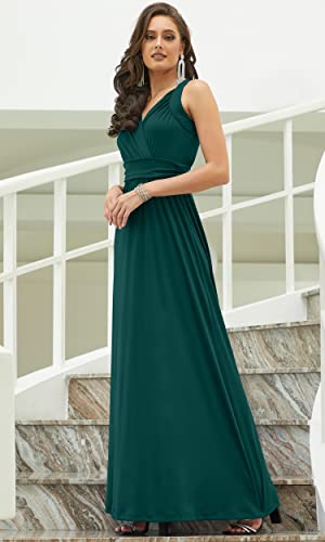 Image of KOH KOH Womens Long Sleeveless Flowy Bridesmaid Cocktail Evening Gown Maxi Dress