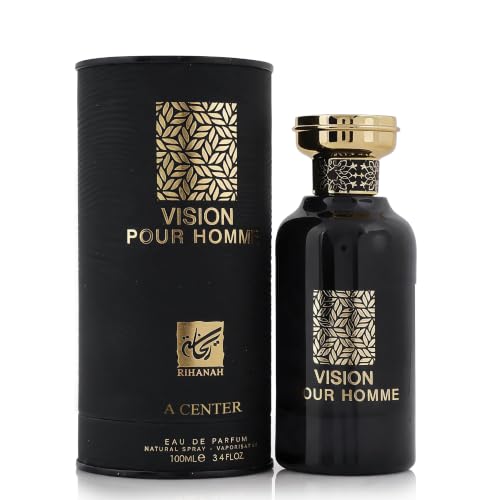 Image of A CENTER RIS Vision Pour Homme Perfume For Men Eau de Parfum 3.4 Fl Oz | Fougere Woody Fragrance | Fresh Grapefruit Fig Leaves Cologne | Daily Use Spray Gift