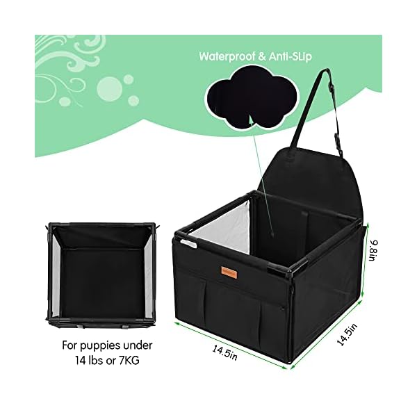 SWIHELP-Small-Dog-Car-Seat-Puppy-Pet-Car-Booster-Seats-for-Back-and-Front-Seat-with-Whole-Sturdy-PVC-FramePet-Car-Seat-for-Under-14-lb Pet Car Booster Seats