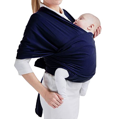 Image of Bembika Baby Essential Hands Free Baby Carrier Wrap Breathable Lightweight Baby Wrap Carrier Cloth Suitable for Newborn, Infants - (Blue)