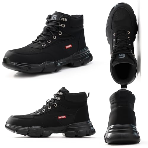 Image of Steel Toe Work Shoes for Men, Lightweight Safety Shoes with Puncture Resistant Midsole, Comfortable Protective Work Shoes for Warehouse Factory Light Construction