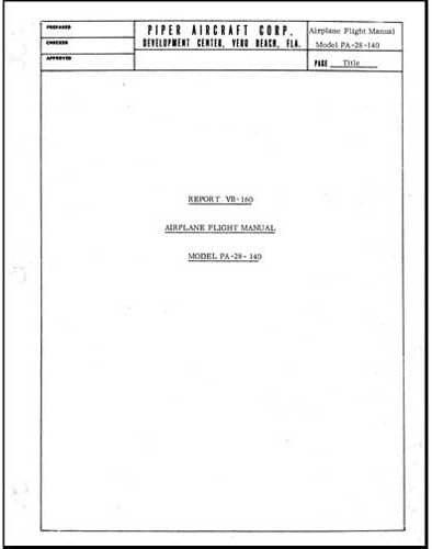 Piper PA28-140 Flight Manual (part# VB-160)