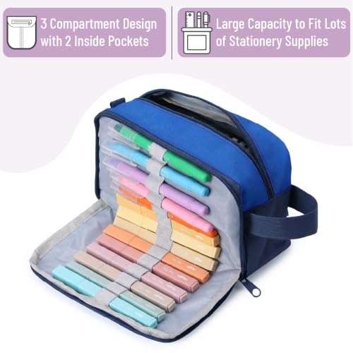 Image of Mr. Pen- High Capacity Pencil Case, Large Pencil Pouch with 3 Compartments and 2 Pockets, Large Pencil Bag with Smooth Zipper, Cute Pencil Case Pouch Organizer, School Supplies for Teens