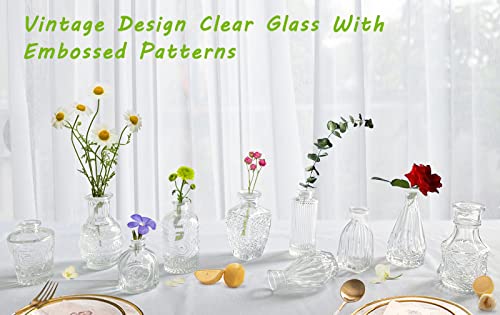 Bud Vases- Set Of 10 Small Flower Glass Vases For Centerpieces, Cute Clear Crystal Bud Vases In Bulk, Mini Vintage Bud Vases For Wedding Decorations, Party Table Flower Bud Vases Decor #TOP1