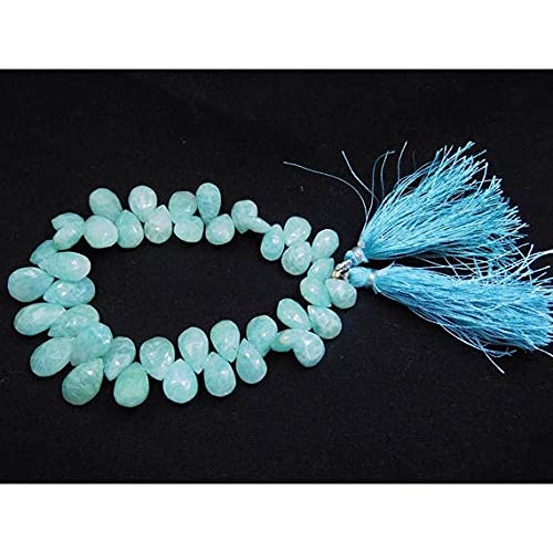 Pierre amazonite briolette poire facettée de qualité supérieure pour bijoux délicats