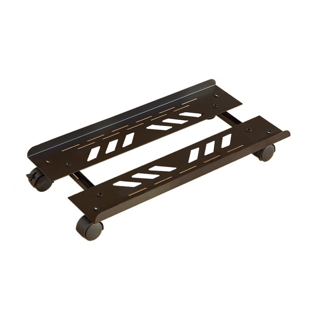 Práctico Soporte de Escritorio CPU móvil Ajustable Bandeja for PC con 4 Ruedas giratorias mayoría los(Negro)