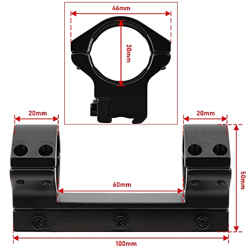 Tydeux 30Mm 2.5-10X52 Illuminated Reticle Side Focus Rifle Scope And 30Mm One Piece Dual Ring Cantilever Heavy Duty Scope Mount For 3/8" Dovetail Multi-Bolt 3 Screw Scope Mount #TOP6