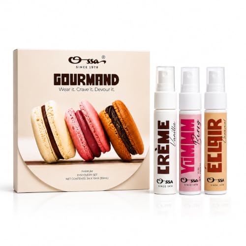 Image of OSSA Gourmand Parfum Miniature Set for Men & Women, 30ML (3 x 10ML) | Vanilla, Berry & Caramel Fragrances | Long Lasting Unisex Perfume Gift Set | Premium Travel Size Parfum Collection