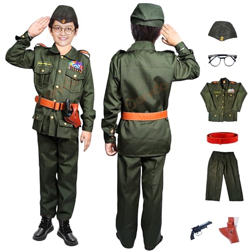 Image of Sarvda Kids Fancy Dress Costume Set | Police, Army Soldier, Pilot, Doctor, Subhash Chandra Bose & Community-Helper Outfit for Boys & Girls