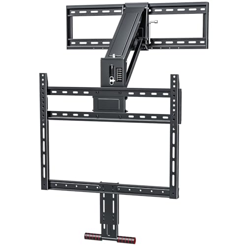 Pull Down TV Mount for Fireplace, Height Adjustable for Most 43-80 Inch TVs, Max VESA 600x400mm up to 80lbs, Full Motion Articulating Above Mantle Installation