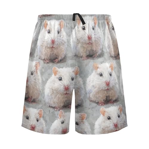 Men's Short Pajama Bottoms Hamsters Mouse Home Casual Sleep Pants