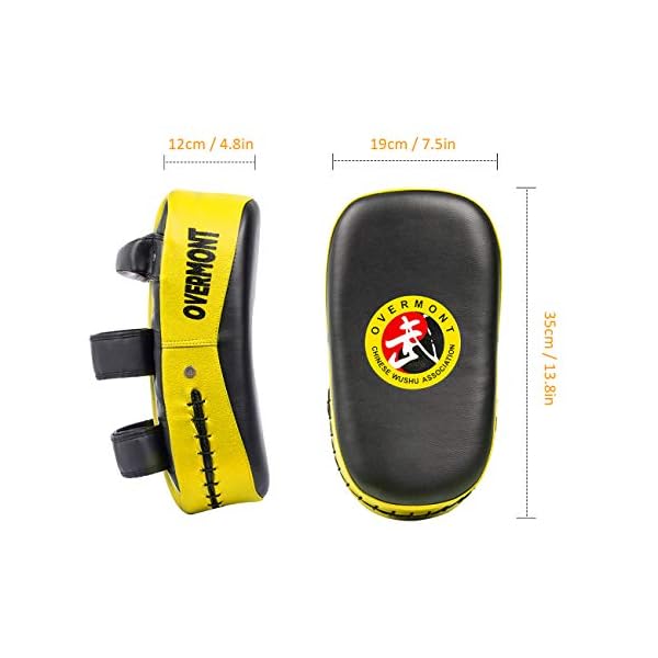 Overmont Taekwondo Kick Pad with Curved Punching Surface Karate Kicking Shield PU Leather for Boxing Martial Art Kickboxing Training(1 Pc Sold as Single)