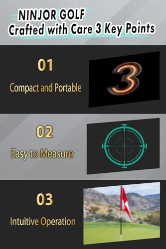 NINJOR GOLF(Ninja Golf) NJ Mini Series Golf Range Finder with Slope Switch and Pin Lock Laser RangeFinder Max1000YD - Image 3