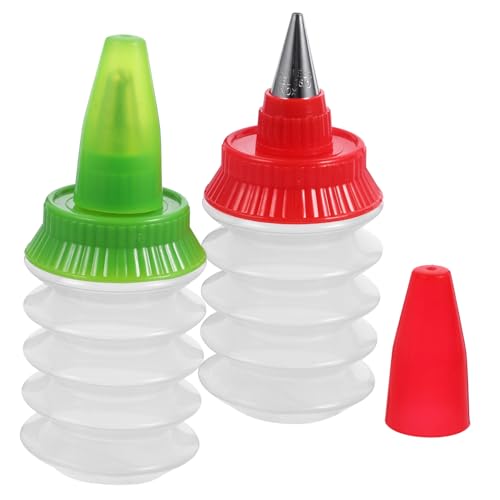 MOLUCKFU Quetschflasche Für Keksdekoration 2 Stück Diy-dekorationsflaschen Zuckergussflaschen Für Kuchen Backzubehör Für Kekse Kuchendekorationstopf Mit Feinen Details