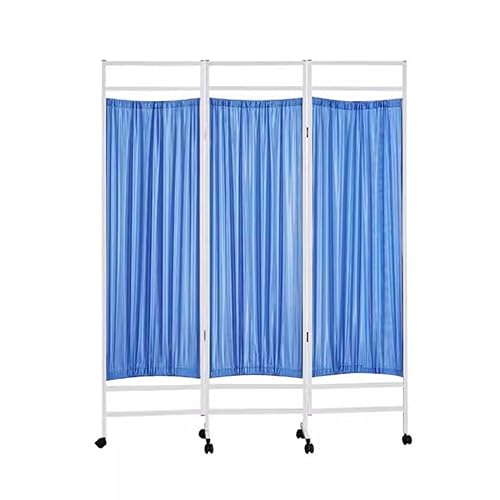3 4 5 6 Panel Medical Mobile Privacy Screens, Folding Iron Frame Professional Hospital Grade Screen Partitions, Ward/Beauty Salon/Health Museum Standing Door Partition (Size : 3 Panels-W150c