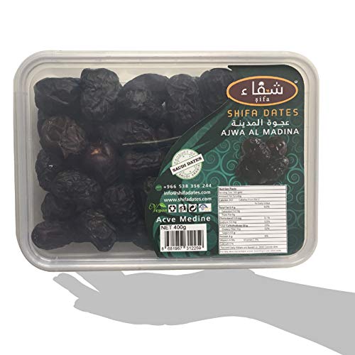 Fresh Ajwa Dates in 400g Box from Medina, Saudi Arabia King of Dates