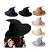 Chapeau de sorcière moderne à large bord pour femme - Pour décoration de fête d'Halloween