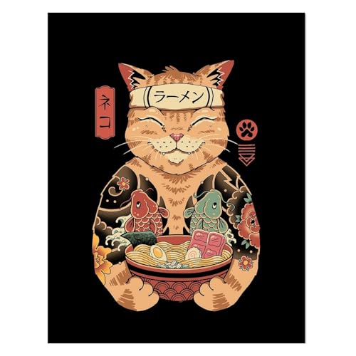 Cuadro enmarcado de Catana Ramen Vincent Trinidad, lámina decorativa de arte digital