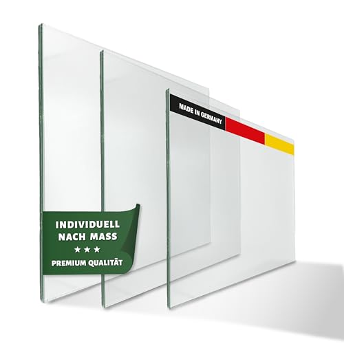 Brigla Premium Verbundsicherheitsglas 8mm klar – Glasplatte/Glasscheibe individuell nach Maß – VSG Sicherheitsglas für Tischplatten/Geländer/Windschutz & Mehr –Glas Zuschnitt aus Deutschland