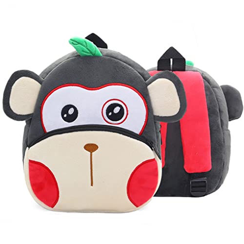 Ladyzone Mochila 3D de animais zoológicos, bolsa de pelúcia de 25,4 cm, Macaco, tamanho �nico