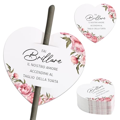 BOFUNX 100pcs Etichette Stelline Scintillanti Matrimonio Etichette Scintille Luminose Matrimonio Cartoncini Biglietti per Nozze Sposi Promessa Anniversario Fidanzamento Decorazioni