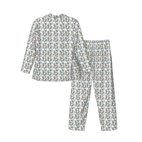 Pyjama à manches longues homme avec imprimé perroquets nuit coton - 4