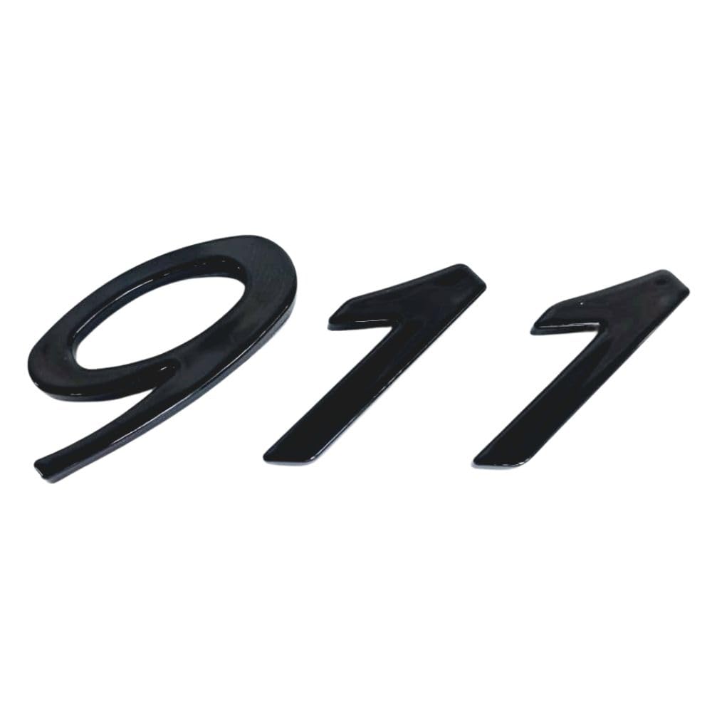 911 Black Emblem Badge Insignia Number Rear Deck Trunk Lid Smaller Version Size