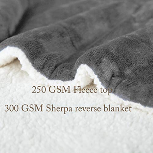 Lbro2M Sherpa Fleece Bed Blanket King Size Super Soft Fuzzy Plush Warm Cozy Fluffy Microfiber Couch Throw Velvet Double Reversible Luxurious Blankets,Grey #TOP3