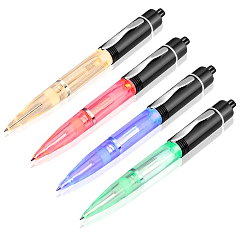 Stylo à bille lumineux LED noir lot de 4 pour écriture nocturne
