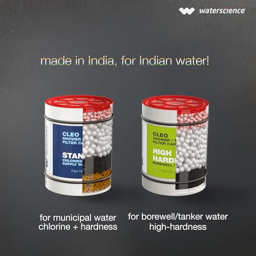 Image of WaterScience CLEO Hard Water Softener for Tap and Shower | Shower Filter for Bathroom | Hard Water Filter for Tap | for Municipal /Chlorine Water - CLEO-SFU-717