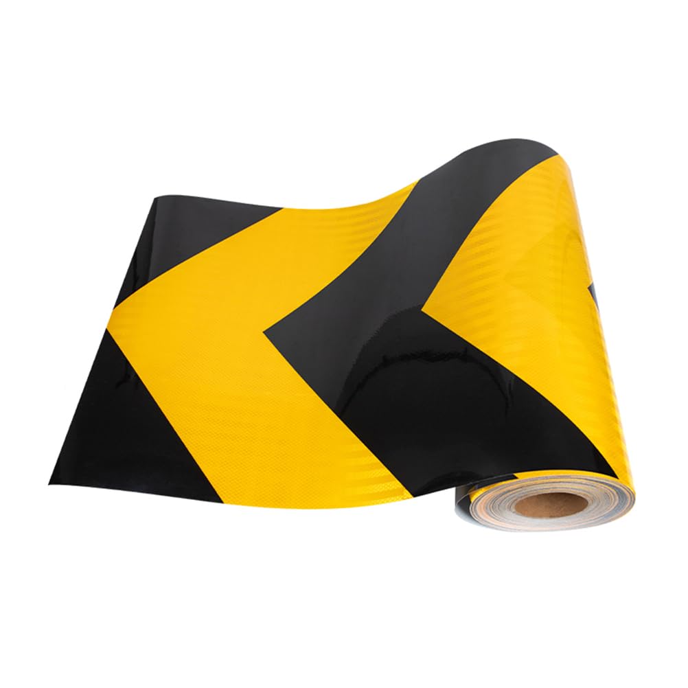 Cinta, cinta reflectante, Pegatinas reflectantes de advertencia, cinta reflectante impermeable, señalización seguridad, flecha amarilla y negra, 50 cm(50cm)