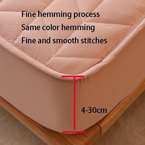 FCLDESHOP Confortable Housse Matelas,Drap-Housse matelassé épais de Couleur Unie avec Poche Profonde, protège-Matelas Confortable et antidérapant, Kaki, 180 x 220 cm + 30 cm (3 pièces)