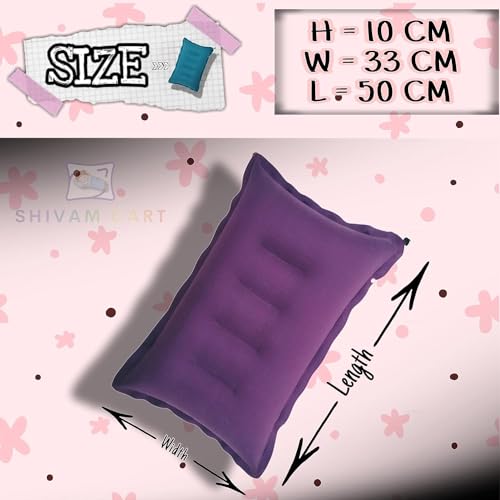 Image of Travel Air Pillow Headrest for Men and Women | Soft Comfort Ultralight Portable Neck Pillow for Travel | Use in Plane Flight Bus and Office with Air Pump (Multicolor) (Pack fo 2)