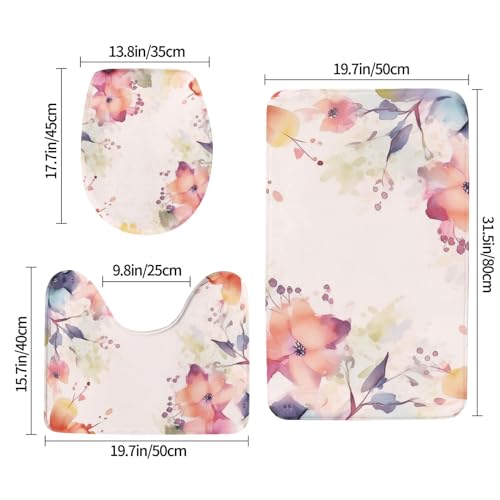 Tapis de salle de bain antidérapants et ultra absorbants en U lot de 3