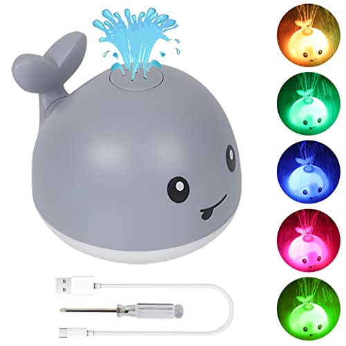 Image of Leipal 2024 Rechargeable Whale Bath Toys Light Up Spray Water Bathtub Toys for Kids Sprinkler Baby Bath Toy for Toddlers Boys and Girls (Rechargeable White)