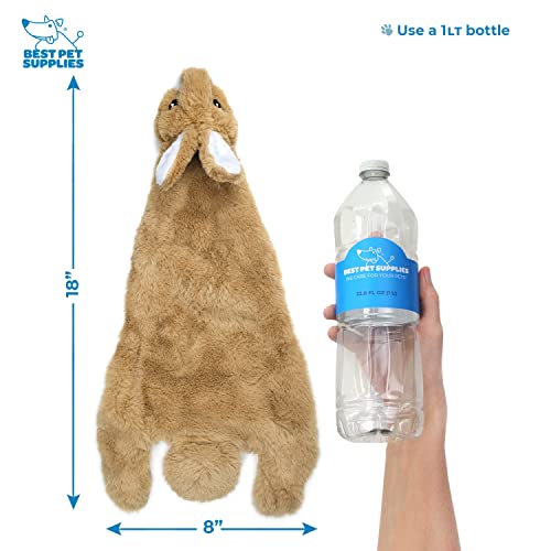 Image of Best Pet Supplies 2-in-1 Stuffless Squeaky Dog Toys with Soft, Durable Fabric, No Stuffing for Indoor Play, Holds a Plastic Bottle - Large (Hare, Sheep, Cow, Pig, Penguin)