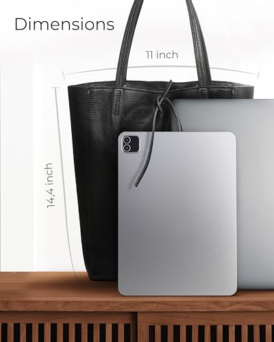 Bolso Tote de Cuero Italiano Negro para Mujer miniatura 5