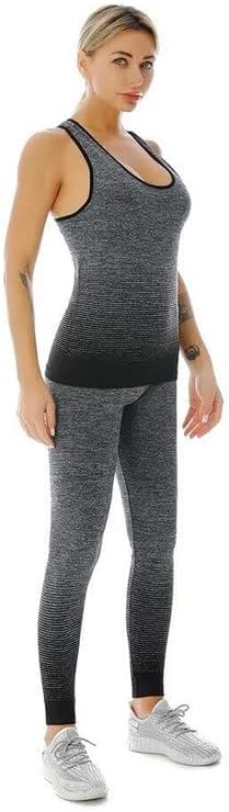 ZiaWorld Women Workout Outfits 2 Piece Set, Gym Set Seamless Ribbed Casual Comfortable Vest Top High Waist Leggings Sets, Sports Activewear Tracksuit Yoga Fitness Ladies Gym Wear ZiaWorld Women Workout Outfits 2 Piece Set, Gym Set Seamless Ribbed Casual Comfortable Vest Top High Waist Leggings Sets, Sports Activewear Tracksuit Yoga Fitness Ladies Gym Wear