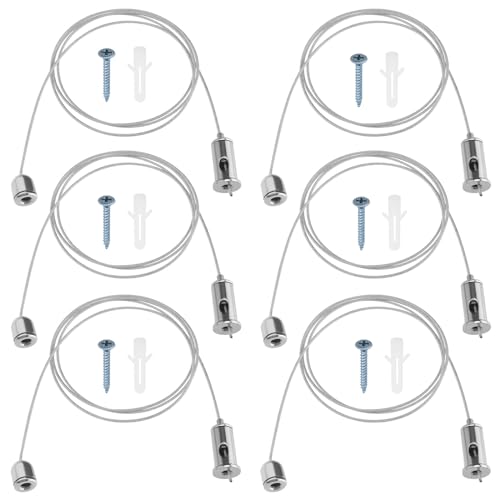 ECSiNG 10 Ensembles Kit de Suspension d'éclairage Kit de Câble de Fil de Suspension au Plafond Câble de Câble Métallique de Lumière Suspendue Fil de...