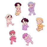 7 Stück BTS Acryl Niedliche Pins,BTS Brosche Pins,BTS Niedliche Brosche,BTS Pin Abzeichen,Bangtan Boys Pins,BTS Cartoon Brosche,Set Cartoon Brosche,für Rucksäcke Kleidung Taschen Jacken Zubehör