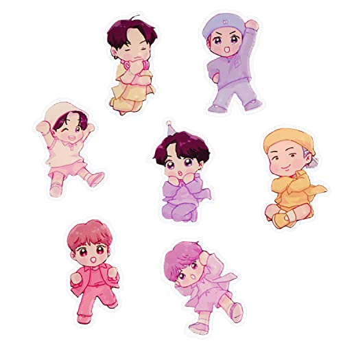 BTS Broche 7 PCS,Broche de Bangtan Boys,BTS Enfants Dessin Animé Broche,BTS Kpop Pins Broche Insignes,BTS Mignonnes de Broches,Bangtan Boys Pin Broche,pour Sacs de Vêtements Accessoires de Veste Cover