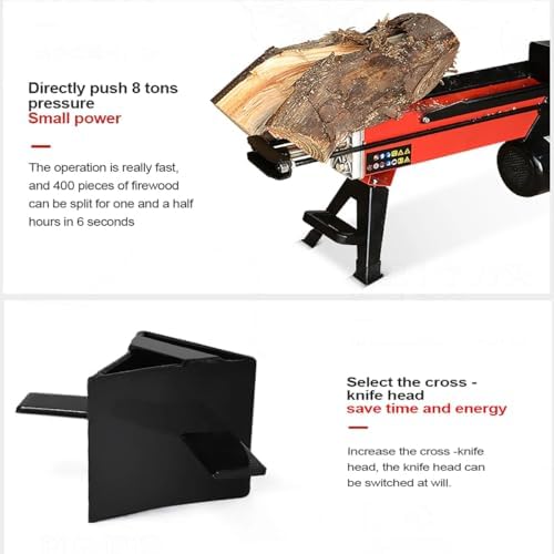 Electric Log Splitter, Hydraulic Wood Splitting Machine for Small to Medium Wood Burners, Efficient Firewood Splitting with Foot Switch and Cross Head