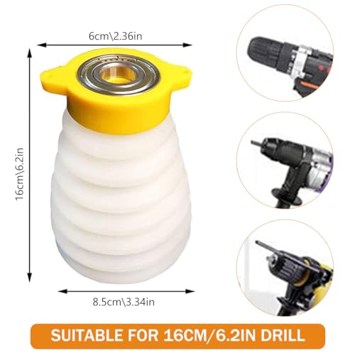 Image of Serplex Hole Saw Dust Bowl for 16cm /6.2'' Drill, Flexible Drill Dust Collector Drill Bit Cover Silicone Hole Saw Attachment Universal Drill Dust Catcher Dust Collector Chips Collector for Hole Saw