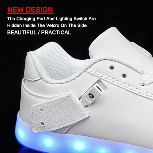 LED Unisex Light Up Shoes High Top Luminous Flashing USB Charging Lace Up Couples Sneakers for Women Men3