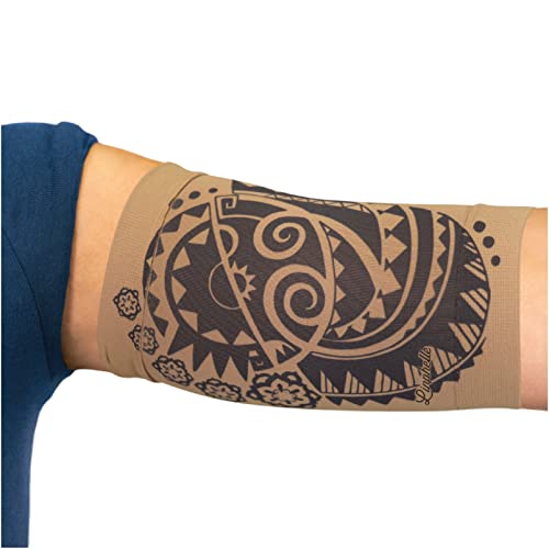 Linphelle Picc Line Mikrofaser Coverpicc - Armkatheter-Abdeckband aus atmungsaktivem Design-Gewebe Arm Sleeve ideal für PICCs Blutzuckermessgerät und Tattoo-Abdeckung Geometrie Größe M